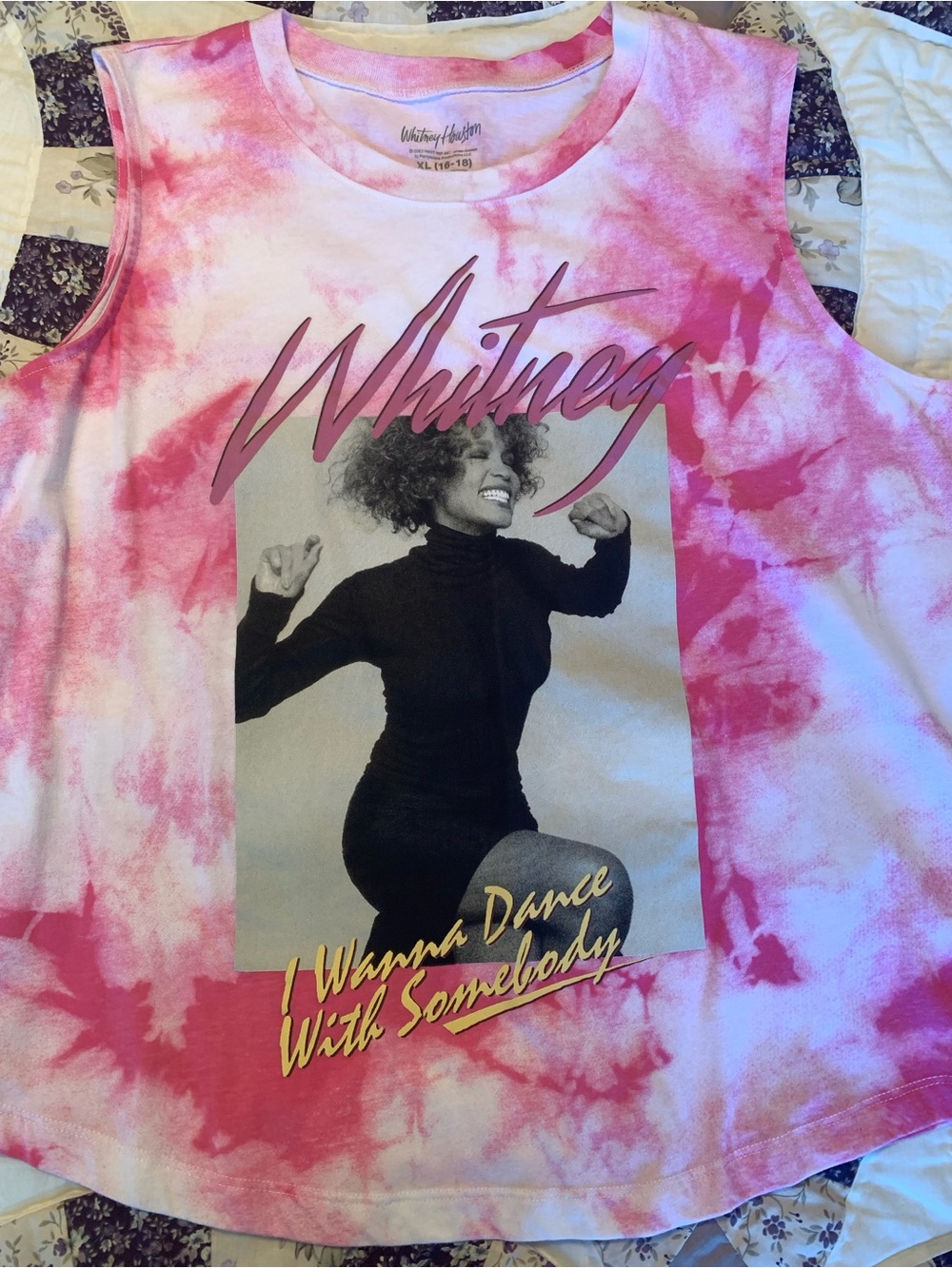 Whitney Graphic Tie-Dye Muscle Tank - Pink